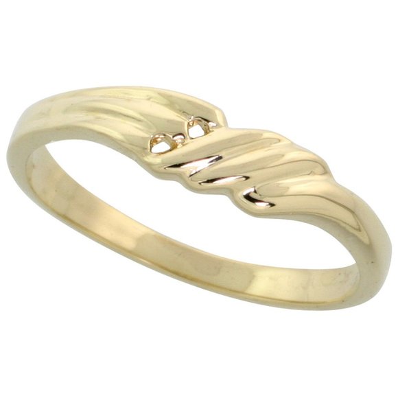 14k Gold Double Hole Freeform Ring, 5/32"4mm wide